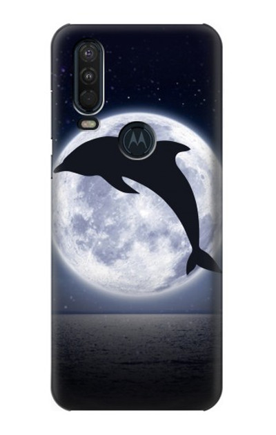 S3510 Dolphin Moon Night Case Cover Custodia per Motorola One Action (Moto P40 Power)