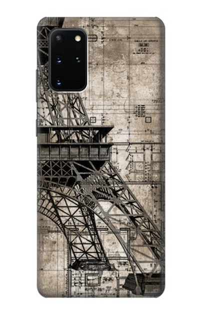 S3416 Eiffel Tower Blueprint Case Cover Custodia per Samsung Galaxy S20 Plus, Galaxy S20+