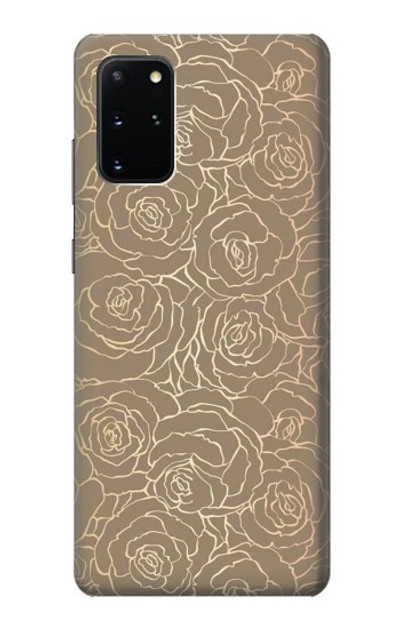 S3466 Gold Rose Pattern Case Cover Custodia per Samsung Galaxy S20 Plus, Galaxy S20+