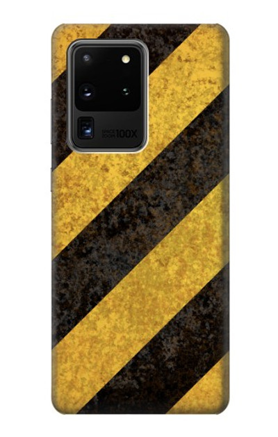 S2231 Yellow and Black Line Hazard Striped Case Cover Custodia per Samsung Galaxy S20 Ultra