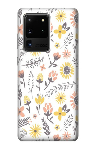 S2354 Pastel Flowers Pattern Case Cover Custodia per Samsung Galaxy S20 Ultra