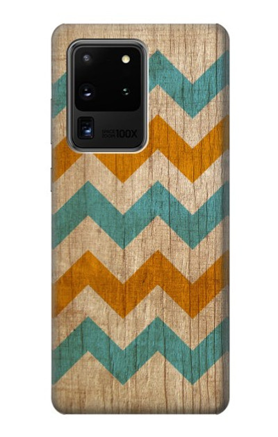 S3033 Vintage Wood Chevron Graphic Printed Case Cover Custodia per Samsung Galaxy S20 Ultra