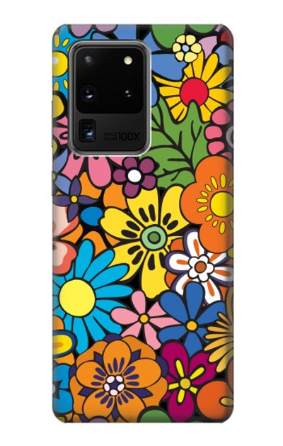 S3281 Colorful Hippie Flowers Pattern Case Cover Custodia per Samsung Galaxy S20 Ultra