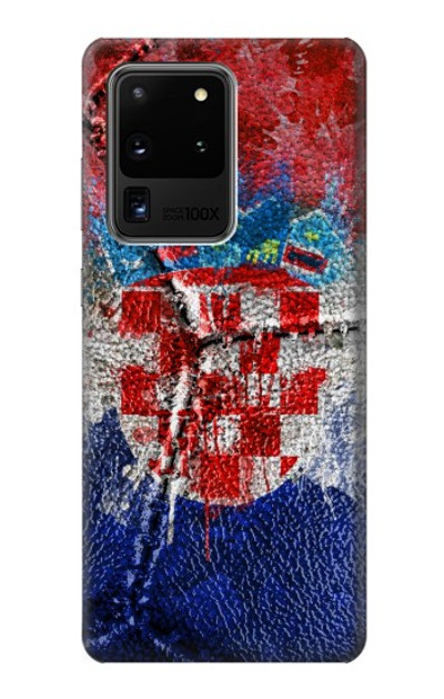 S3313 Croatia Flag Vintage Football Graphic Case Cover Custodia per Samsung Galaxy S20 Ultra