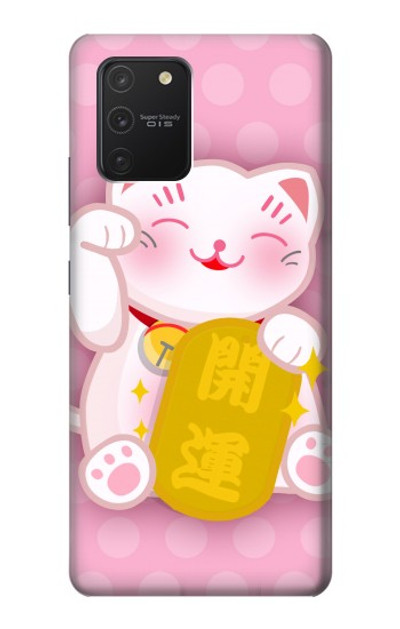 S3025 Pink Maneki Neko Lucky Cat Case Cover Custodia per Samsung Galaxy S10 Lite