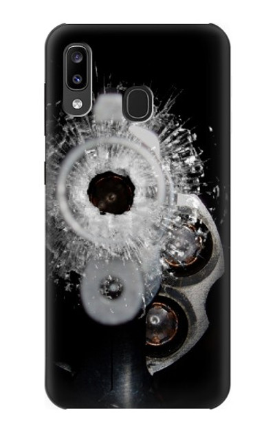 S2387 Gun Bullet Hole Glass Case Cover Custodia per Samsung Galaxy A20, Galaxy A30