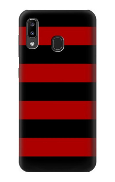 S2638 Black and Red Striped Case Cover Custodia per Samsung Galaxy A20, Galaxy A30