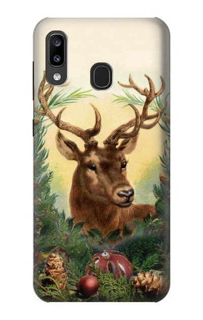 S2841 Vintage Reindeer Christmas Case Cover Custodia per Samsung Galaxy A20, Galaxy A30