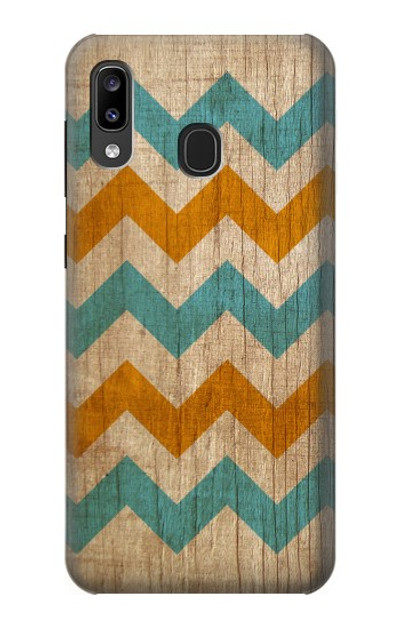 S3033 Vintage Wood Chevron Graphic Printed Case Cover Custodia per Samsung Galaxy A20, Galaxy A30