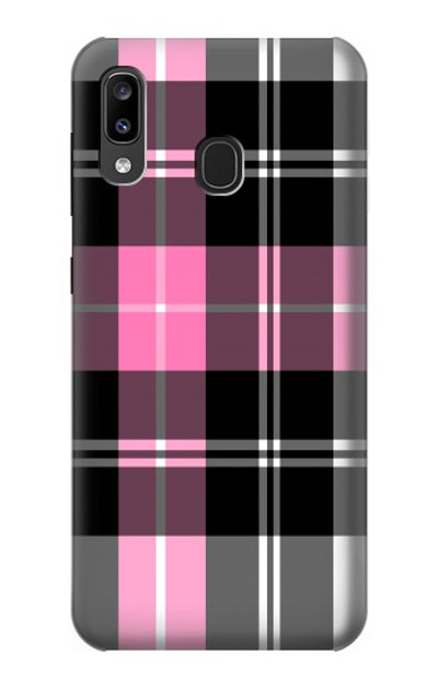 S3091 Pink Plaid Pattern Case Cover Custodia per Samsung Galaxy A20, Galaxy A30