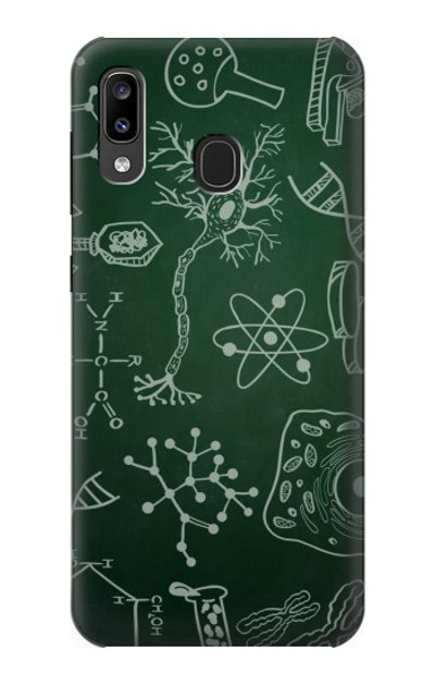 S3211 Science Green Board Case Cover Custodia per Samsung Galaxy A20, Galaxy A30