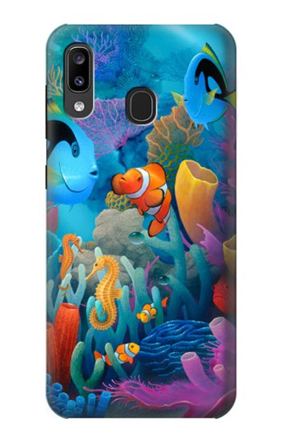 S3227 Underwater World Cartoon Case Cover Custodia per Samsung Galaxy A20, Galaxy A30