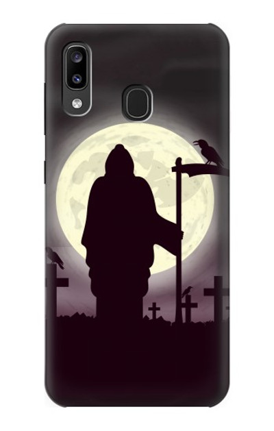 S3262 Grim Reaper Night Moon Cemetery Case Cover Custodia per Samsung Galaxy A20, Galaxy A30