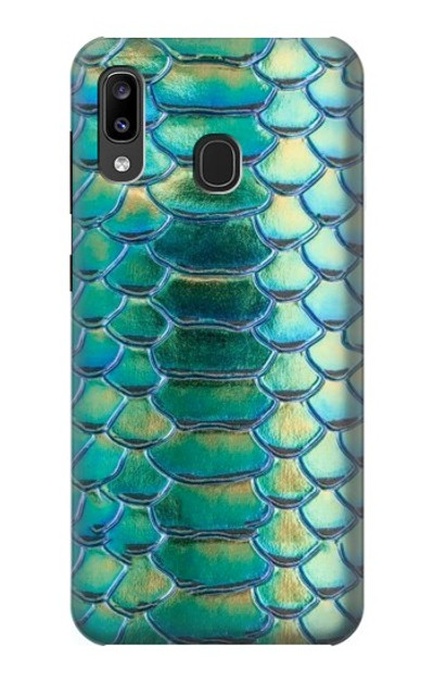 S3414 Green Snake Scale Graphic Print Case Cover Custodia per Samsung Galaxy A20, Galaxy A30