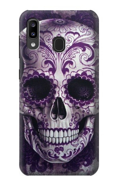 S3582 Purple Sugar Skull Case Cover Custodia per Samsung Galaxy A20, Galaxy A30