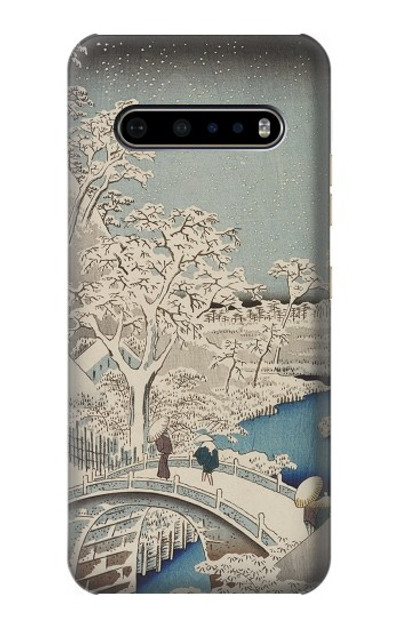 S3350 Utagawa Hiroshige Drum Bridge Yuhi Hill in Meguro Case Cover Custodia per LG V60 ThinQ 5G