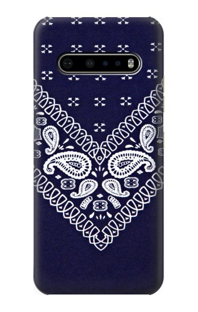 S3357 Navy Blue Bandana Pattern Case Cover Custodia per LG V60 ThinQ 5G