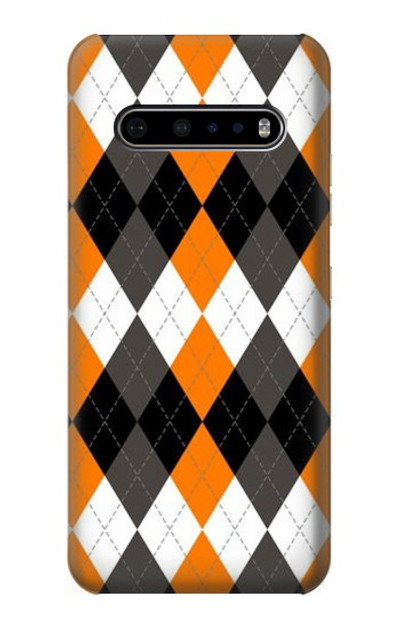 S3421 Black Orange White Argyle Plaid Case Cover Custodia per LG V60 ThinQ 5G