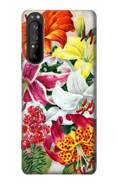 S3205 Retro Art Flowers Case Cover Custodia per Sony Xperia 1 II