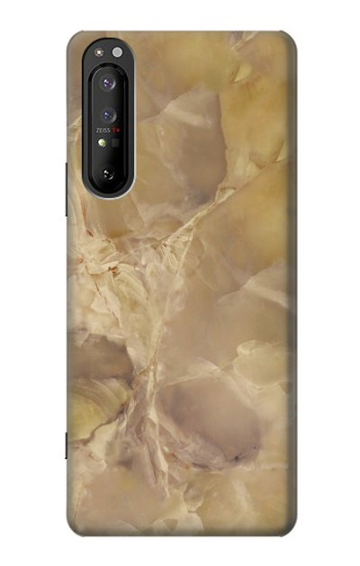 S3240 Yellow Marble Stone Case Cover Custodia per Sony Xperia 1 II