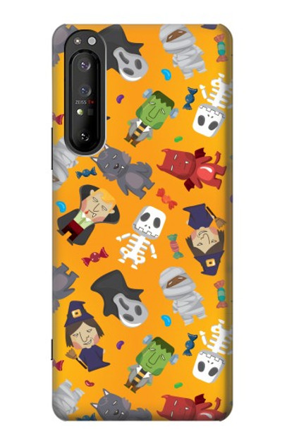 S3275 Cute Halloween Cartoon Pattern Case Cover Custodia per Sony Xperia 1 II