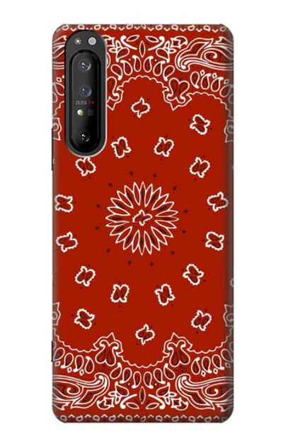 S3355 Bandana Red Pattern Case Cover Custodia per Sony Xperia 1 II