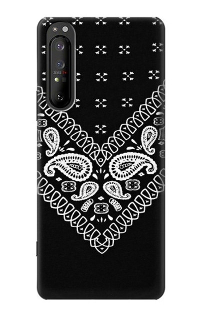 S3363 Bandana Black Pattern Case Cover Custodia per Sony Xperia 1 II