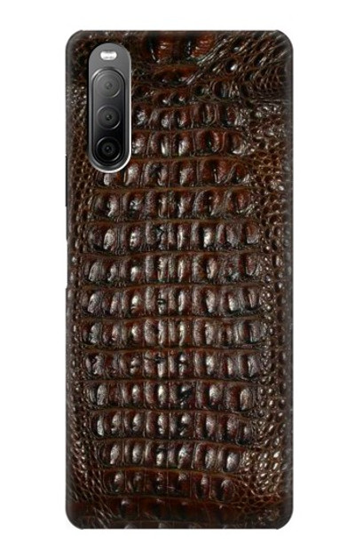 S2850 Brown Skin Alligator Graphic Printed Case Cover Custodia per Sony Xperia 10 II