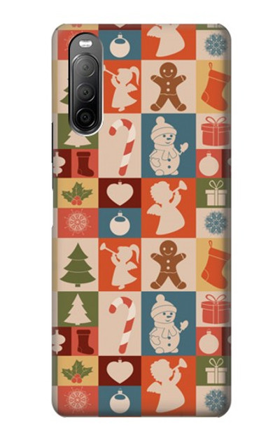 S2854 Cute Xmas Pattern Case Cover Custodia per Sony Xperia 10 II