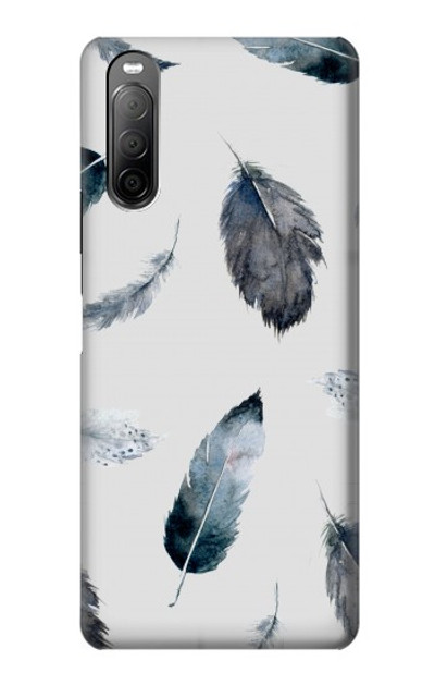 S3085 Feather Paint Pattern Case Cover Custodia per Sony Xperia 10 II