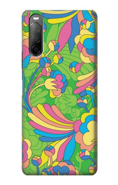 S3273 Flower Line Art Pattern Case Cover Custodia per Sony Xperia 10 II