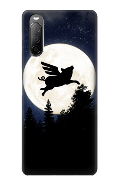 S3289 Flying Pig Full Moon Night Case Cover Custodia per Sony Xperia 10 II