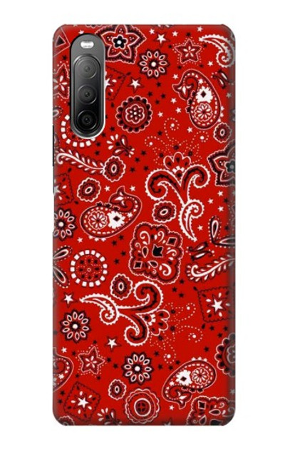 S3354 Red Classic Bandana Case Cover Custodia per Sony Xperia 10 II