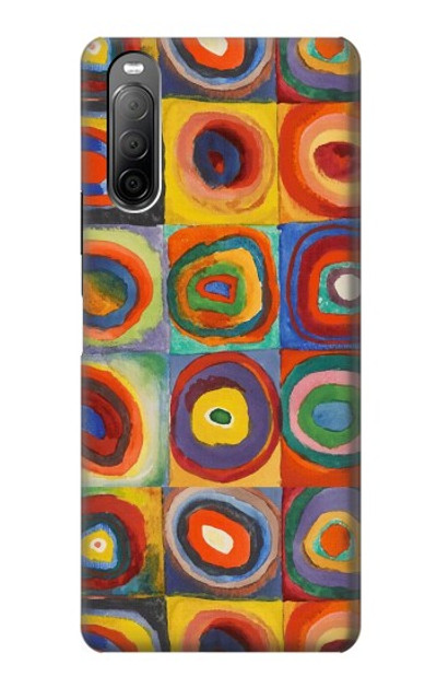 S3409 Squares Concentric Circles Case Cover Custodia per Sony Xperia 10 II