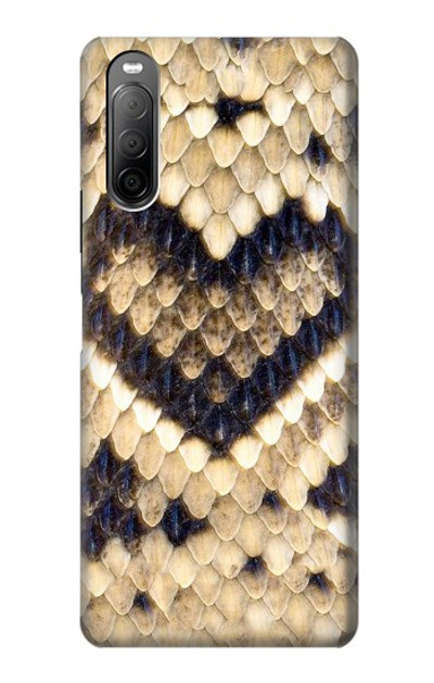 S3417 Diamond Rattle Snake Graphic Print Case Cover Custodia per Sony Xperia 10 II