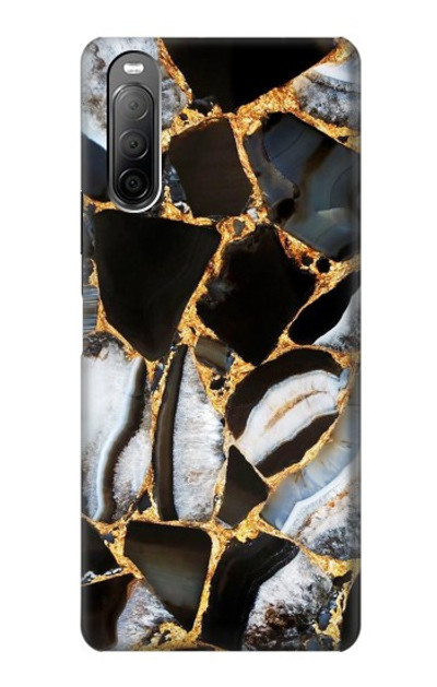 S3419 Gold Marble Graphic Print Case Cover Custodia per Sony Xperia 10 II