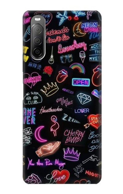 S3433 Vintage Neon Graphic Case Cover Custodia per Sony Xperia 10 II