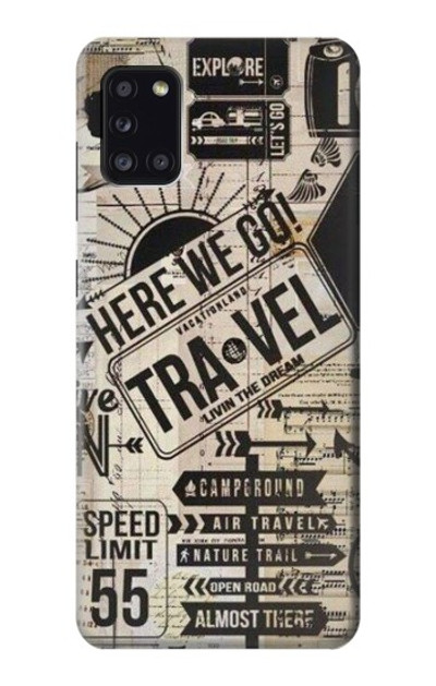 S3441 Vintage Travel Case Cover Custodia per Samsung Galaxy A31