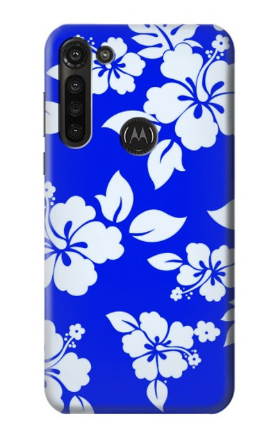 S2244 Hawaiian Hibiscus Blue Pattern Case Cover Custodia per Motorola Moto G8 Power