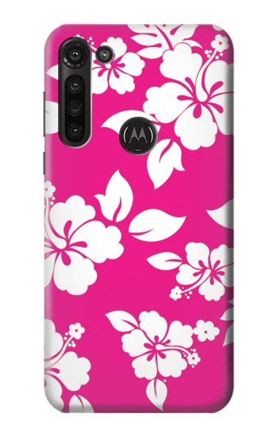 S2246 Hawaiian Hibiscus Pink Pattern Case Cover Custodia per Motorola Moto G8 Power