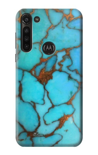 S2685 Aqua Turquoise Gemstone Graphic Printed Case Cover Custodia per Motorola Moto G8 Power