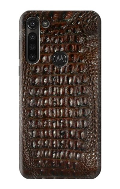 S2850 Brown Skin Alligator Graphic Printed Case Cover Custodia per Motorola Moto G8 Power