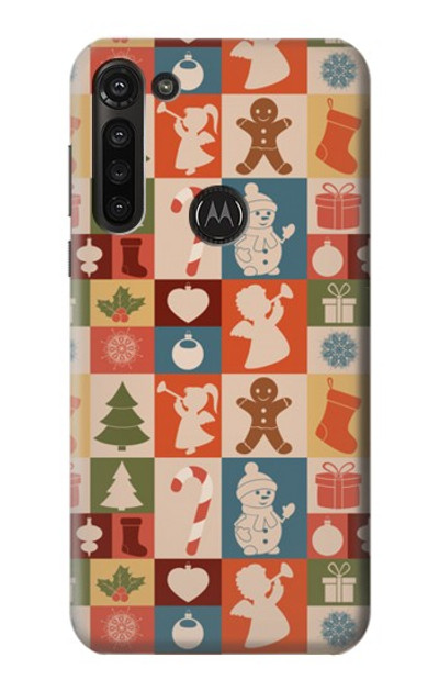 S2854 Cute Xmas Pattern Case Cover Custodia per Motorola Moto G8 Power