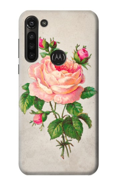 S3079 Vintage Pink Rose Case Cover Custodia per Motorola Moto G8 Power