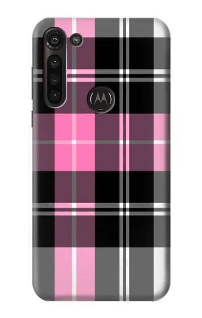 S3091 Pink Plaid Pattern Case Cover Custodia per Motorola Moto G8 Power