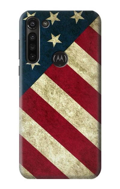 S3295 US National Flag Case Cover Custodia per Motorola Moto G8 Power