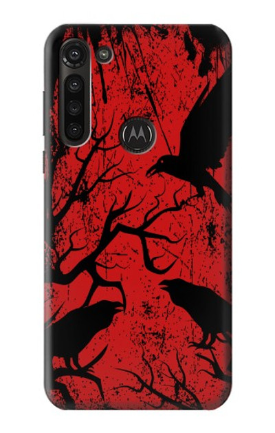 S3325 Crow Black Blood Tree Case Cover Custodia per Motorola Moto G8 Power
