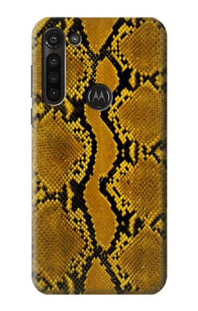 S3365 Yellow Python Skin Graphic Print Case Cover Custodia per Motorola Moto G8 Power