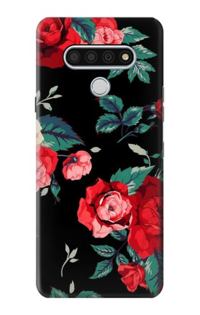 S3112 Rose Floral Pattern Black Case Cover Custodia per LG Stylo 6