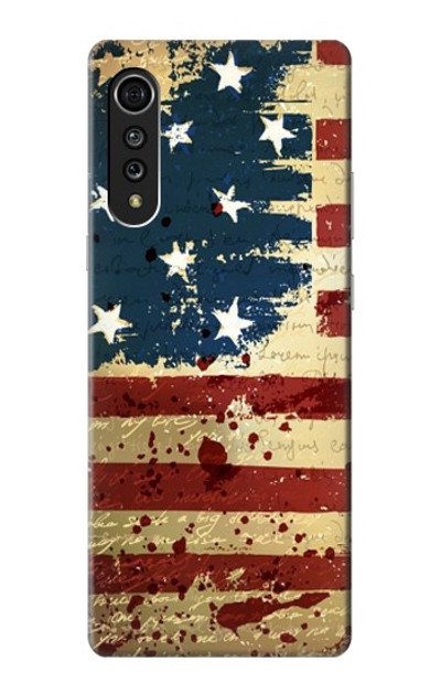 S2349 Old American Flag Case Cover Custodia per LG Velvet